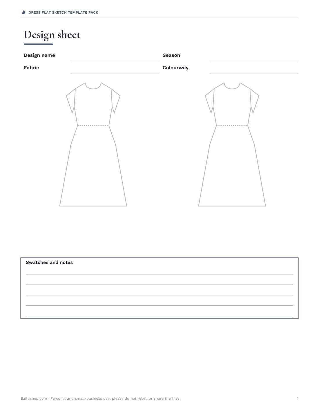 Preview of the first page of Design sheet